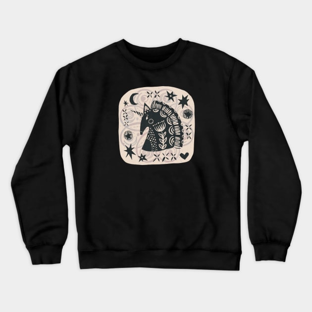 Unicorn block print Crewneck Sweatshirt by Bittersweet & Bewitching